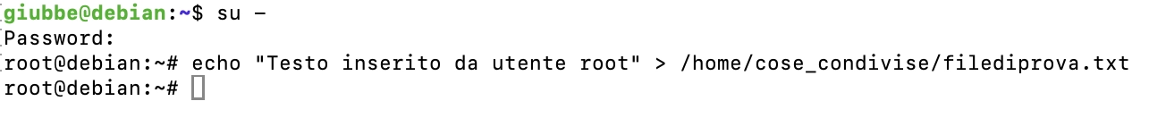 ls cartella condivisa